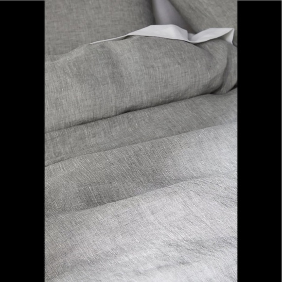 New Anthropologie Harmony Hemp Duvet Cover Gray Queen - Picture 4 of 16